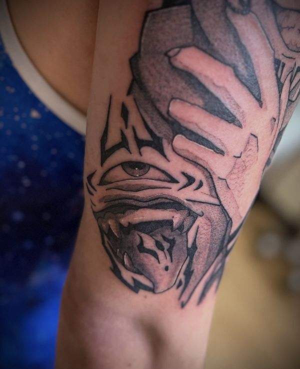 Sukuna Portrait tattoo by LoLo, on the upper arm