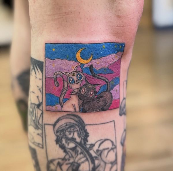 Sailor moon tattoo by LoLo, on the leg
