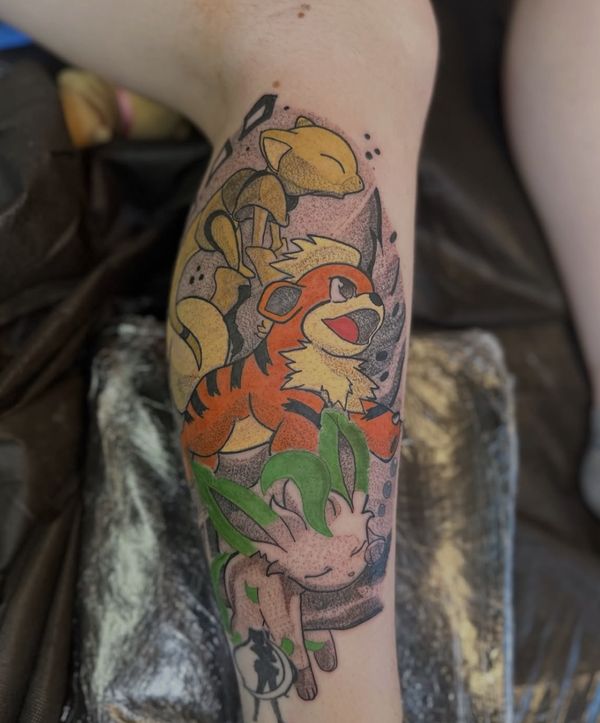 Pokemon team tattoo by LoLo, on the forearm