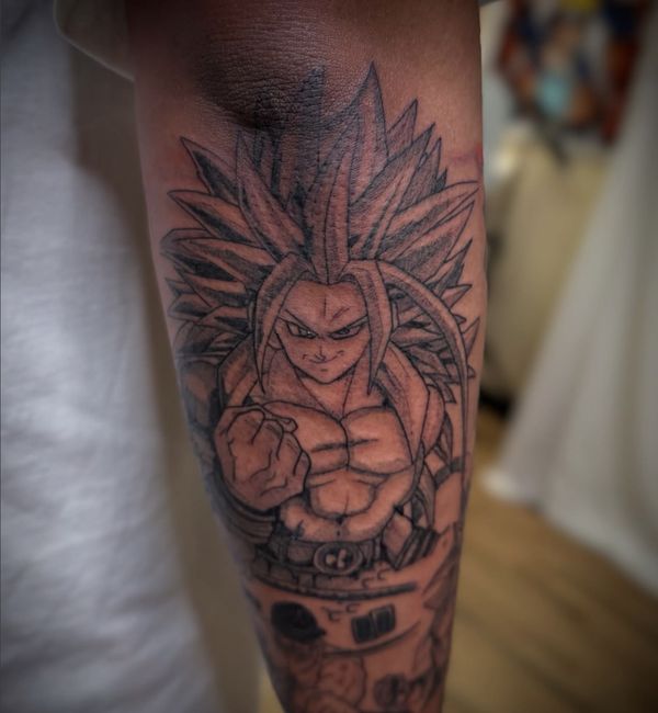 DBZ panel tattoo by LoLo, on the forearm