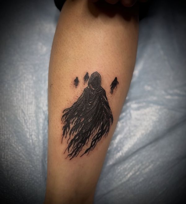 Harry Potter Dementor tattoo by LoLo, on the forearm