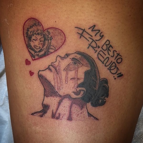 JJK custom tattoo by LoLo, on the thigh