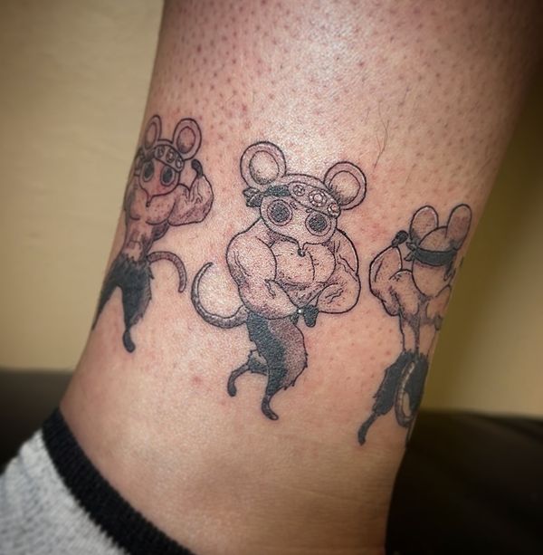 Demon Slayer flash tattoo by LoLo, on the calf