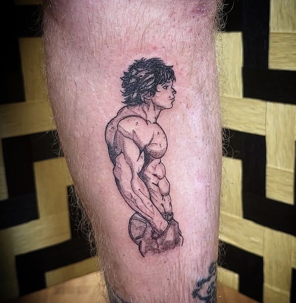 Baki panel tattoo by LoLo, on the calf