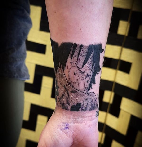 One Piece flash tattoo by LoLo, on the wrist